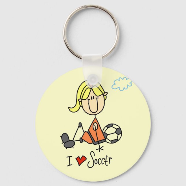 Porte-clés T-shirts et cadeaux Girl I Love Soccer (Recto)