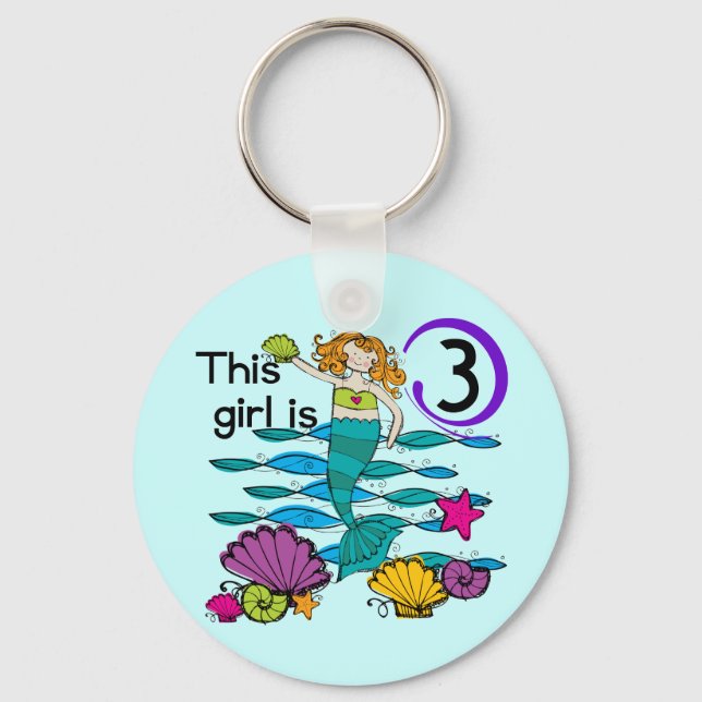 Porte-clés T-shirts et cadeaux Mermaid 3e anniversaire (Recto)