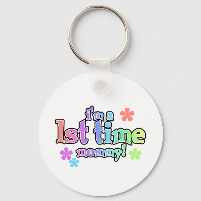 Porte-clés T-shirts et cadeaux Mommy-Rainbow 1st Time (Recto)