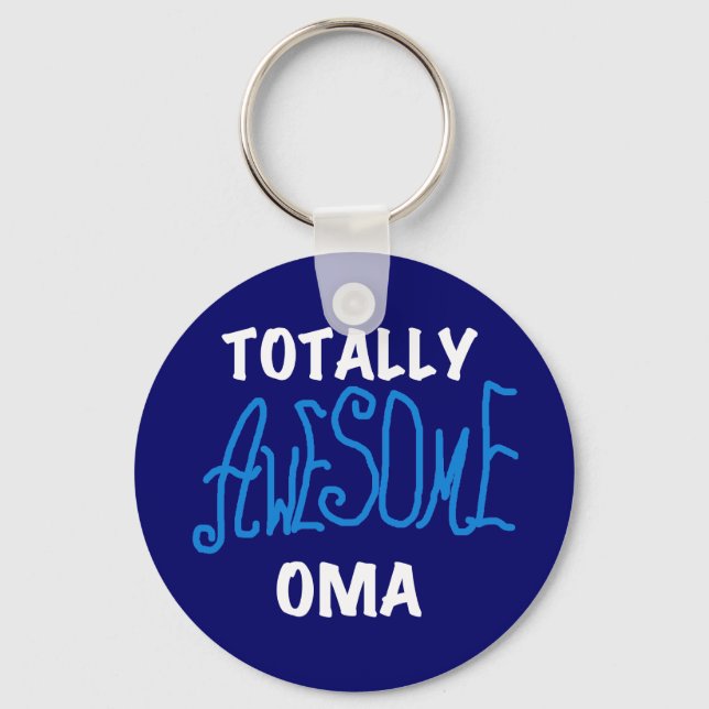 Porte-clés T-shirts et cadeaux Oma Blue totalement géniaux (Recto)