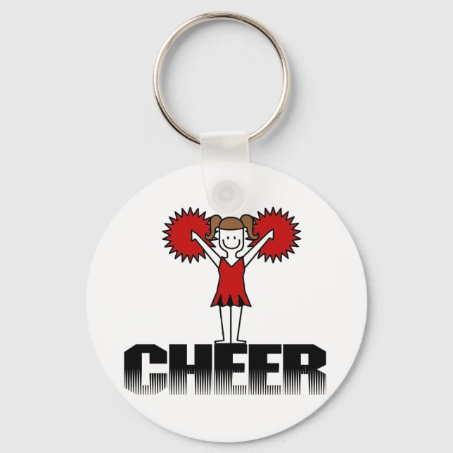 Porte-clés T-shirts et cadeaux Pom-pom girl rouges (Recto)