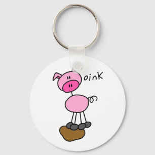 Porte-clés T-shirts et cadeaux pour cochon Figure Stick