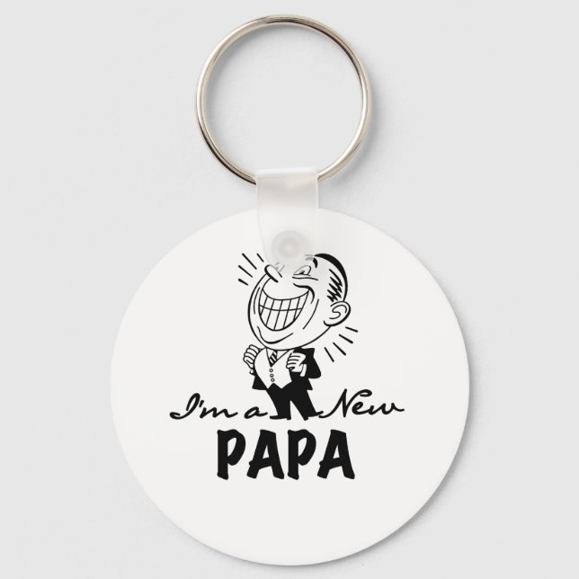 Porte-clés T-shirts et cadeaux pour papa nouveau souriant (Recto)