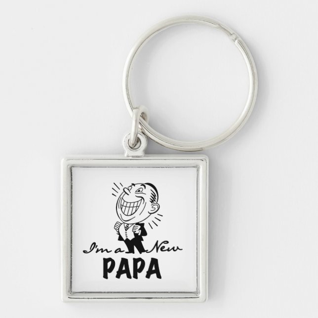 Porte-clés T-shirts et cadeaux pour papa nouveau souriant (Devant)