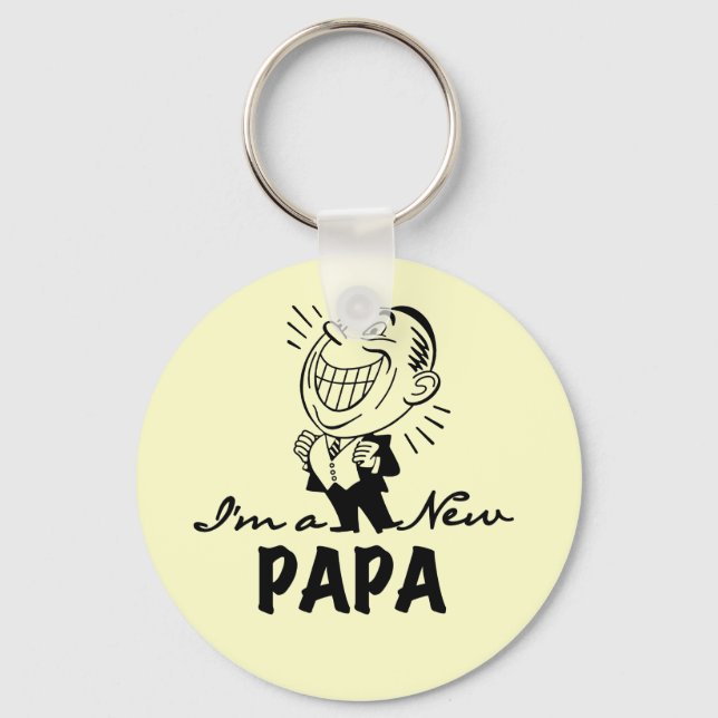 Porte-clés T-shirts et cadeaux pour papa nouveau souriant (Recto)