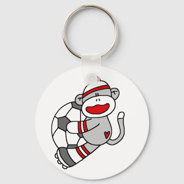 Porte-clés T-shirts et cadeaux Sock Monkey Soccer (Recto)