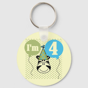 Porte-clés T-shirts et cadeaux Zebra 4e anniversaire