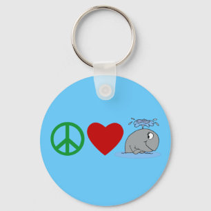 Porte-clés T-shirts Peace Love Whales, Travel Mugs, Cadeaux
