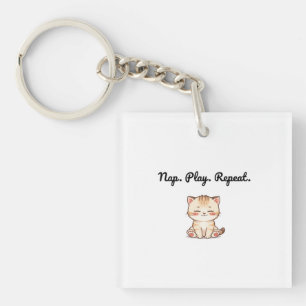 Porte-clés Tabby Cat Keychain – Cozy Cartoon Accessory for Ca