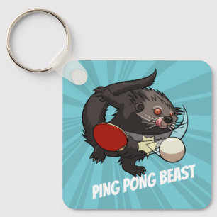 Porte-clés Table Tennis Bearcat Ping Pong Binturong Cartoon