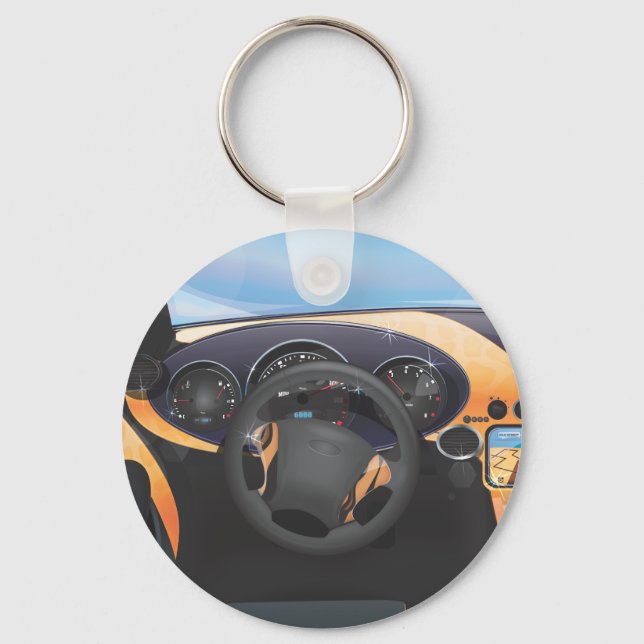 Porte-clés Tableau de bord de voiture de sport (Recto)