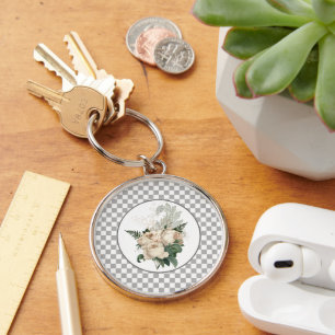 Porte-clés Tableau de contrôle vintage des roses blanches