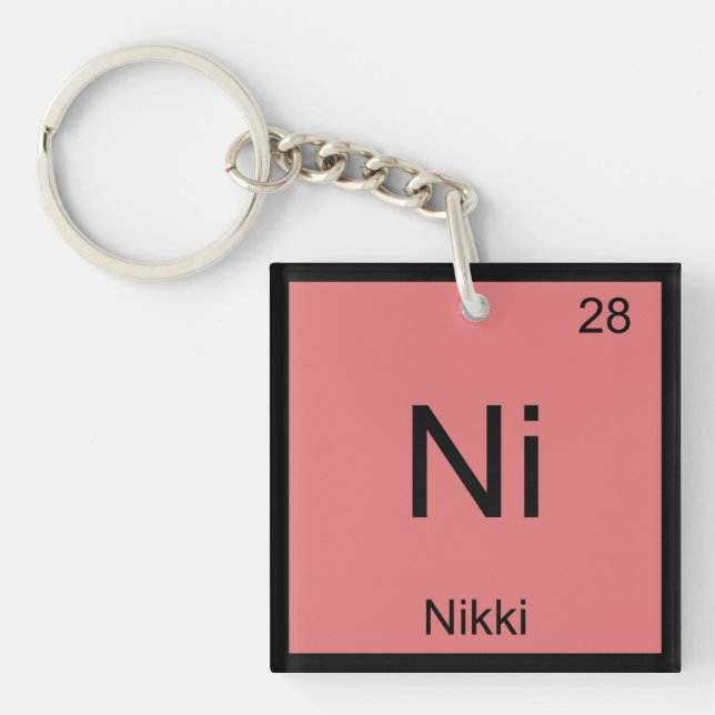 Porte-clés Tableau périodique de l'élément de chimie de Nikki (Devant)