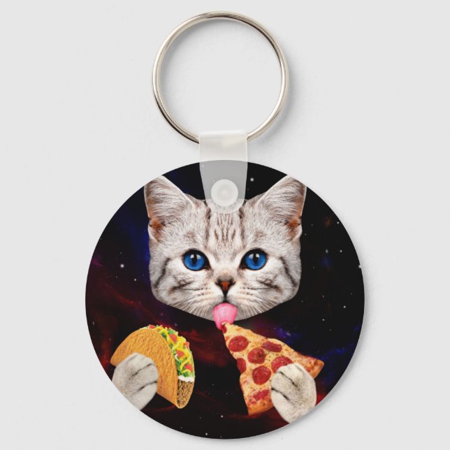 Porte-clés Taco, Chat et pizza (Recto)
