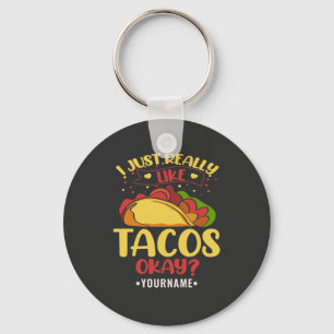Porte-clés Taco Funny Dit Que J'Aime Vraiment Les Tacos