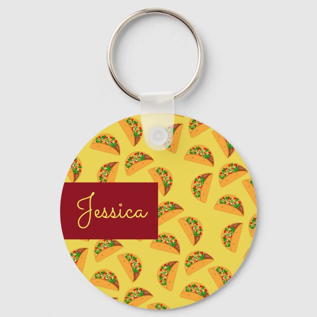 Porte-clés Taco Tuesday Nom personnalisé (Recto)