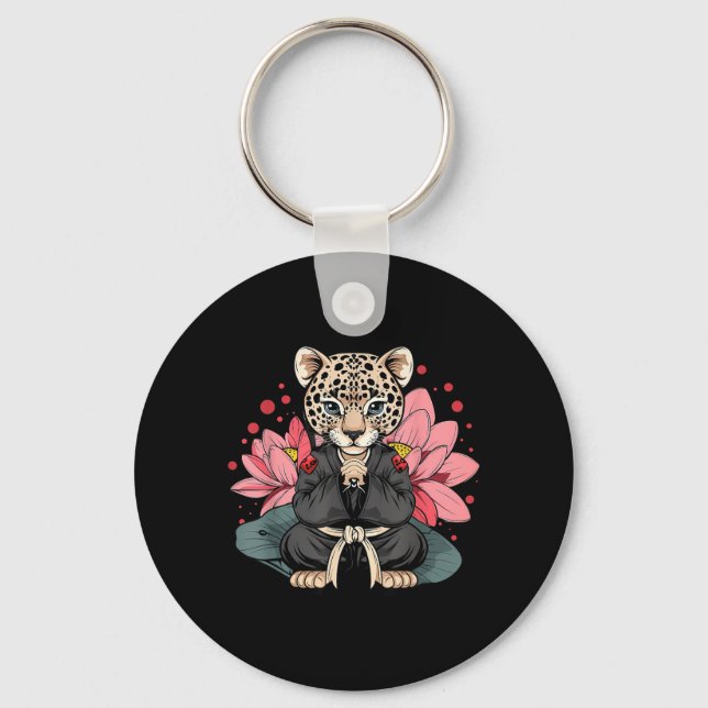 Porte-clés Taekwondo Leopard Kickboxing Animall Jiu-Jitsu (Recto)