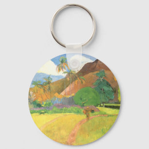 Porte-clés Tahitian Landscape, Mountains Tahiti, Paul Gauguin