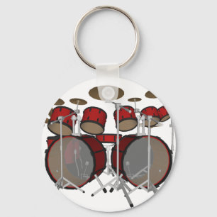Porte-clés Tambours : Kit Tambour rouge : Modèle 3D :