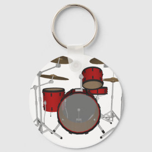 Porte-clés Tambours : Kit Tambour rouge : Modèle 3D :