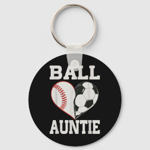 Porte-clés Tante de balle Footballeur de baseball Cœur Amour