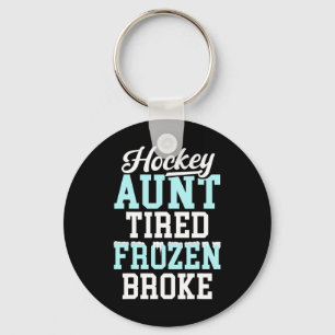 Porte-clés Tante de hockey fatiguée, joueur de hockey sur gla
