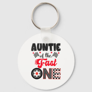 Porte-clés Tante du papa de course de voiture rapide pour son