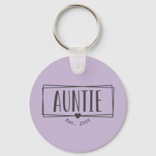 Porte-clés Tante Est. Tante personnalisée établie Nouvelle Ta
