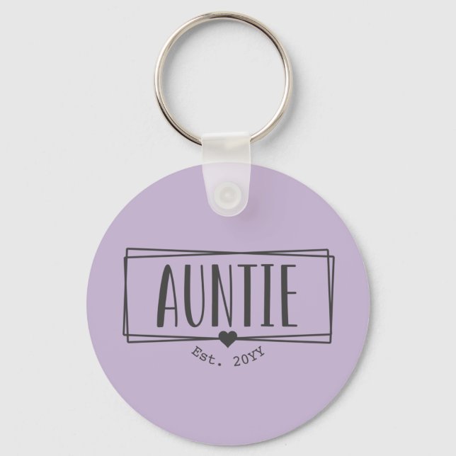 Porte-clés Tante Est. Tante personnalisée établie Nouvelle Ta (Recto)