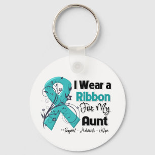 Porte-clés Tante - Ruban du cancer de l'ovaire
