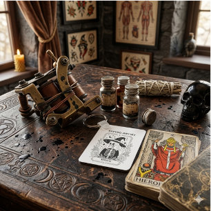 Porte-clés Tarot Gothique Mystique Squelette Céleste