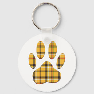Porte-clés Tartan Dog Paw Print