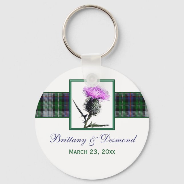 Porte-clés Tartan et chardon mariage Favoriser le Porte - clé (Recto)