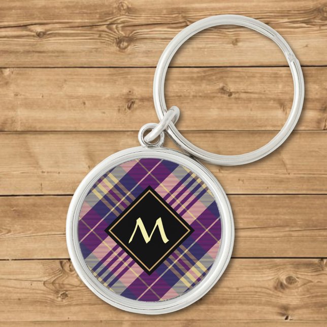 Porte-clés Tartan mauve, or et bleu (Créateur téléchargé)