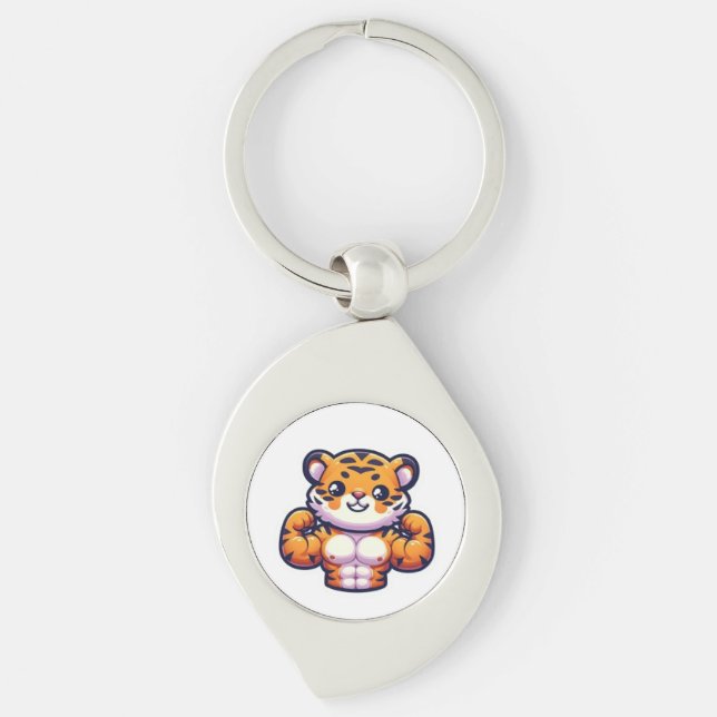 Porte-clés Tatouage Temporaire Tigre Fort (Devant)