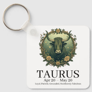 Porte-clés Taureau Zodiaque Art Nouveau Vintage Taureau