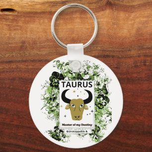 Porte-clés Taureau Zodiaque Maître du Destin Art Floral