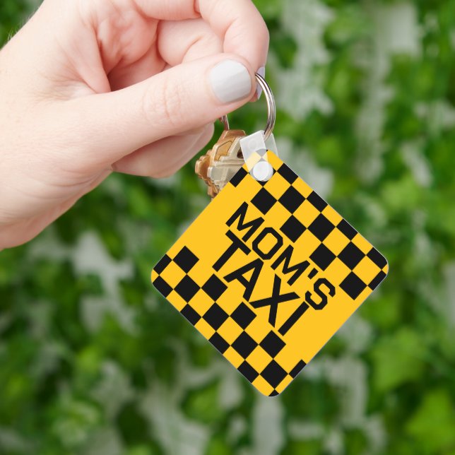 Porte-clés Taxi personnalisé Nom personnalisé (main)