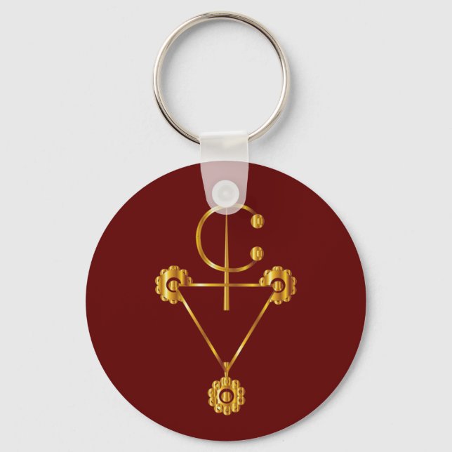 Porte-clés Tazerzit Tardique Amazigh sur Royal Red Bg (Recto)