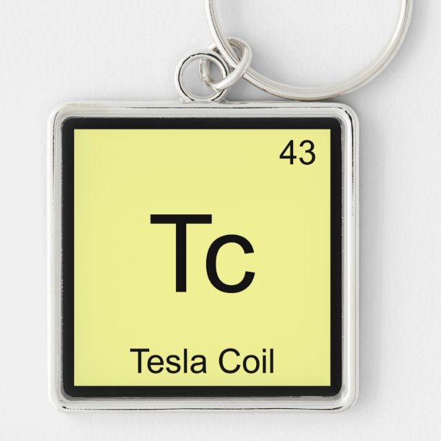 Porte-clés Tc - Tesla Coil Funny Chimie Élément Symbole Tee (Devant)