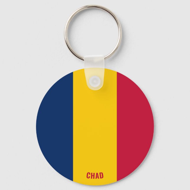 Porte-clés Tchad Drapeau charmant Porte - clé patriotique (Recto)