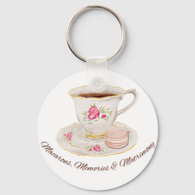Porte-clés Tea Party Élégante Fête des mariées Bachelorette (Recto)