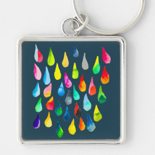Porte-clés Teardrops watercolor colorful whimsical