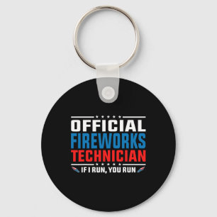 Porte-clés Technicien officiel de Fireworks 4 juillet Pyro-te
