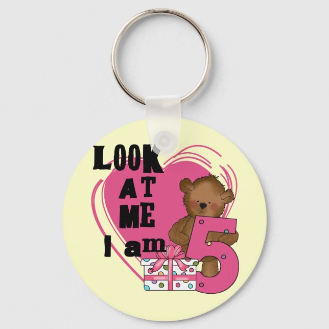 Porte-clés Teddy Bear I'm 5 Anniversaire T-shirts et cadeaux (Recto)