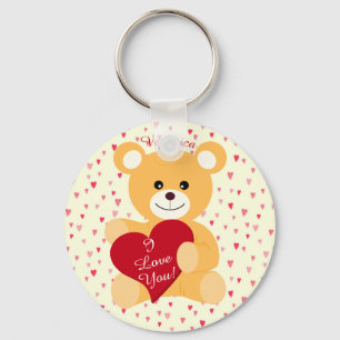 Porte-clés Teddy Bear : "Je T'aime !" Porte - clés de la Sai