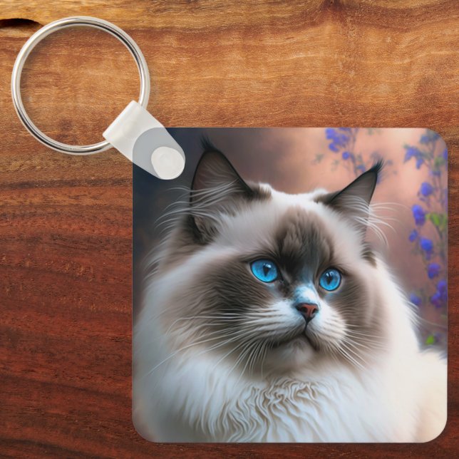 Porte-clés Teddy le Porte - clé de chat Ragdoll (Recto)