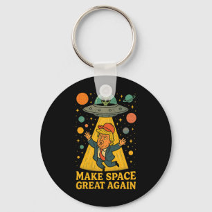 Porte-clés Tee drôle d'enlèvement d'alien Trump Ufo Espace Hu