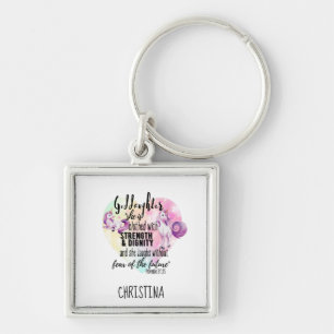 Porte-clés Teenage Goddaughter Gift Pink Unicorn Proverb Cute