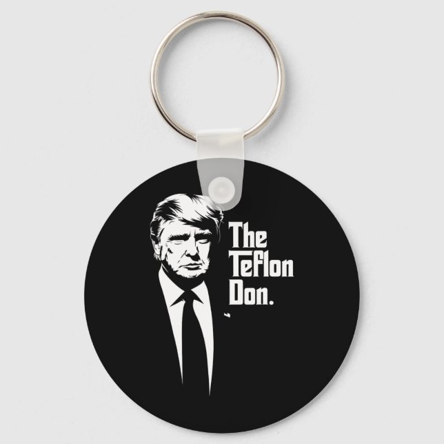 Porte-clés Teflon Don Trump Monochromatique Art Iconique (Recto)